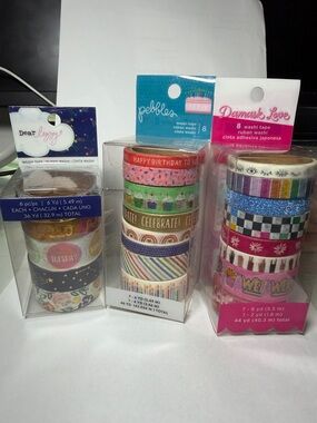 Pink & Multicolor Decorative Washi Tape Set by Dandy Love